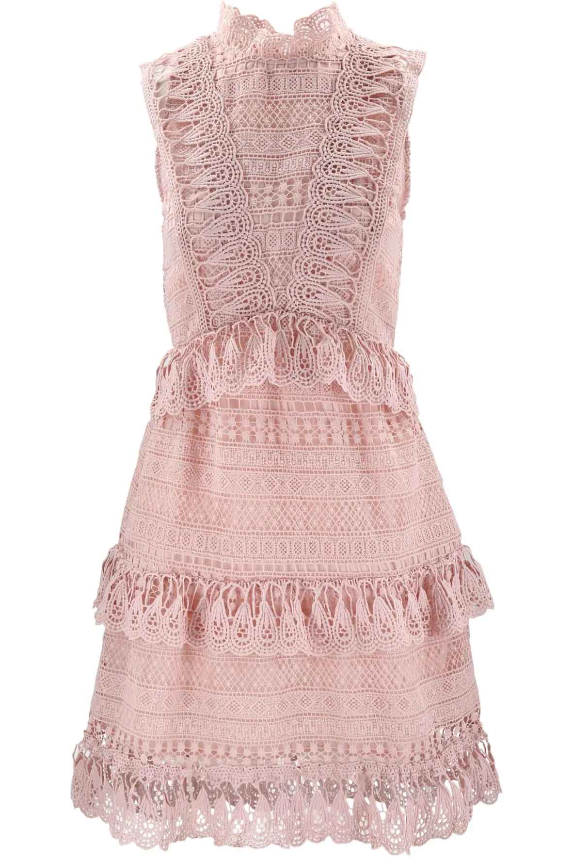 A-Shape Sleeveless Dress With Ruffle Detail