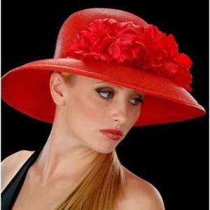 AC7024-Classy ladies dress hat in red