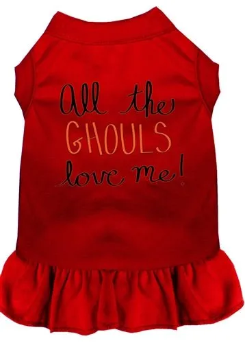 All the Ghouls Screen Print Dog Dress in Many Colors