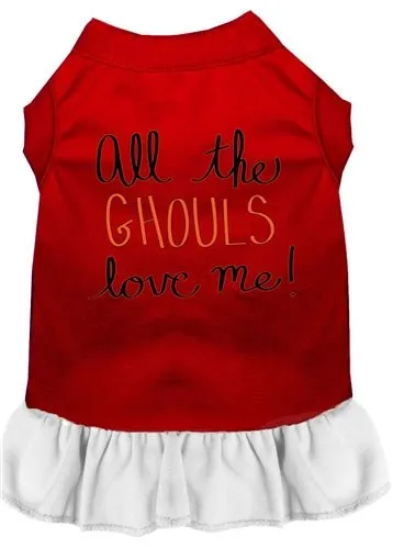 All the Ghouls Screen Print Dog Dress in Many Colors