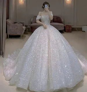 Amazing Tulle Sequins Ball Gown Dress Formal Prom Dress