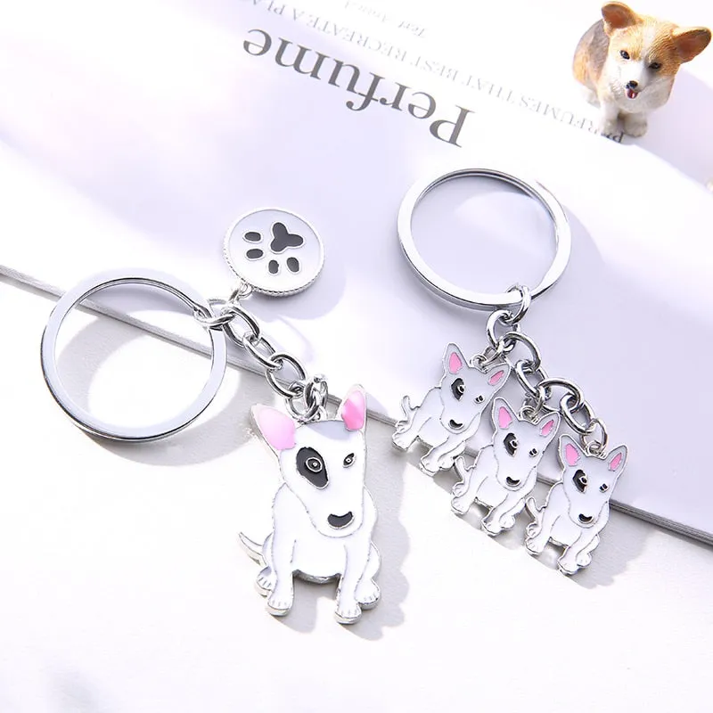 Cartoon Bull Terrier keychains