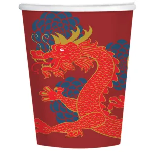 Chinese New Year Hot Stamped Paper Cups 237ml 8pk