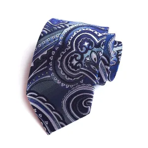 Classy Men Blue Silk Paisley Tie