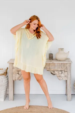 Crochet Ruffle Kaftan Top