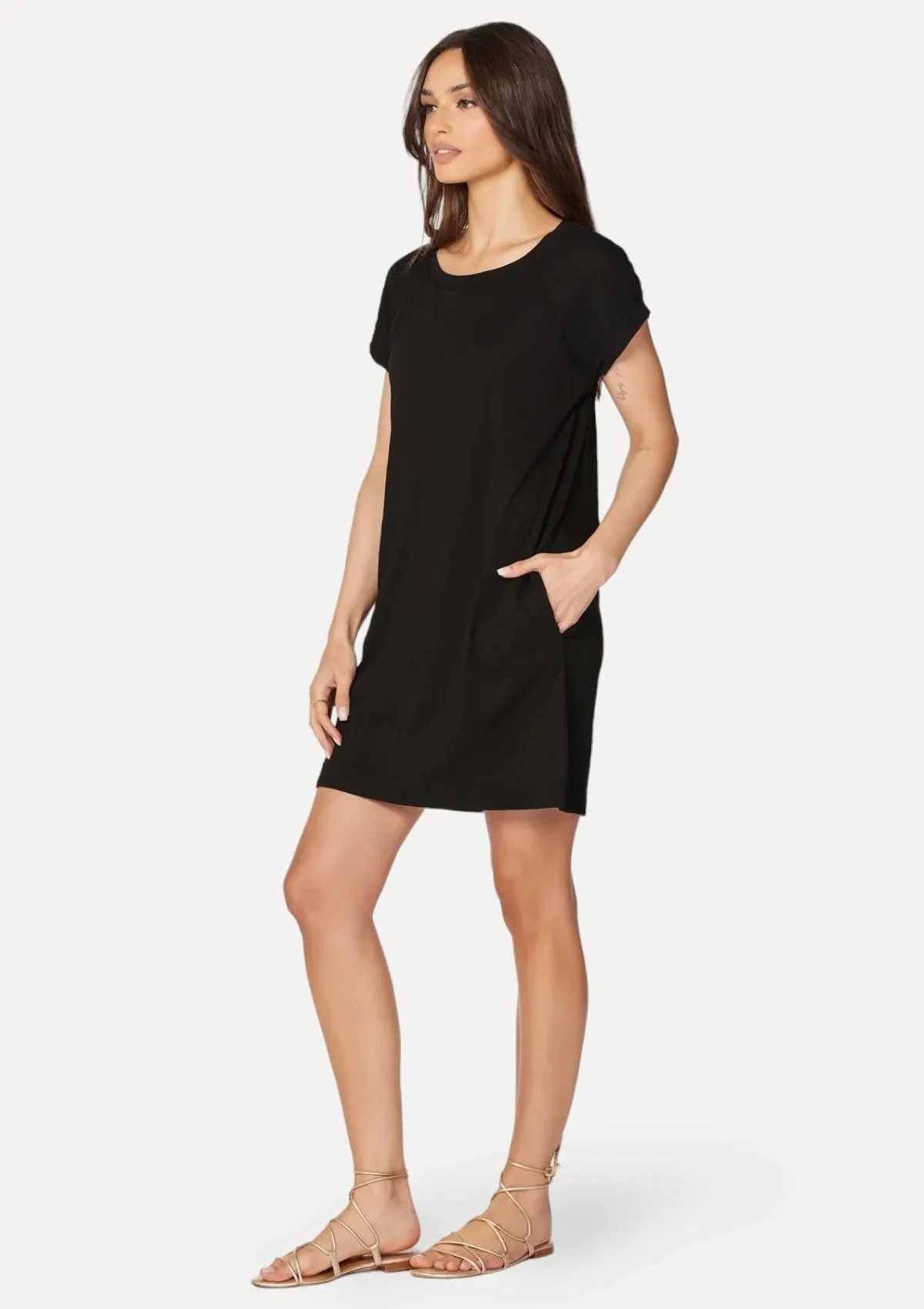 Danna Dress With Short Raglan Sleeve - Black