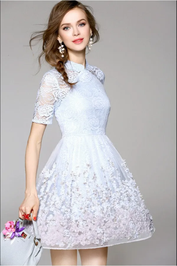 Lace Dress With Flower Detail