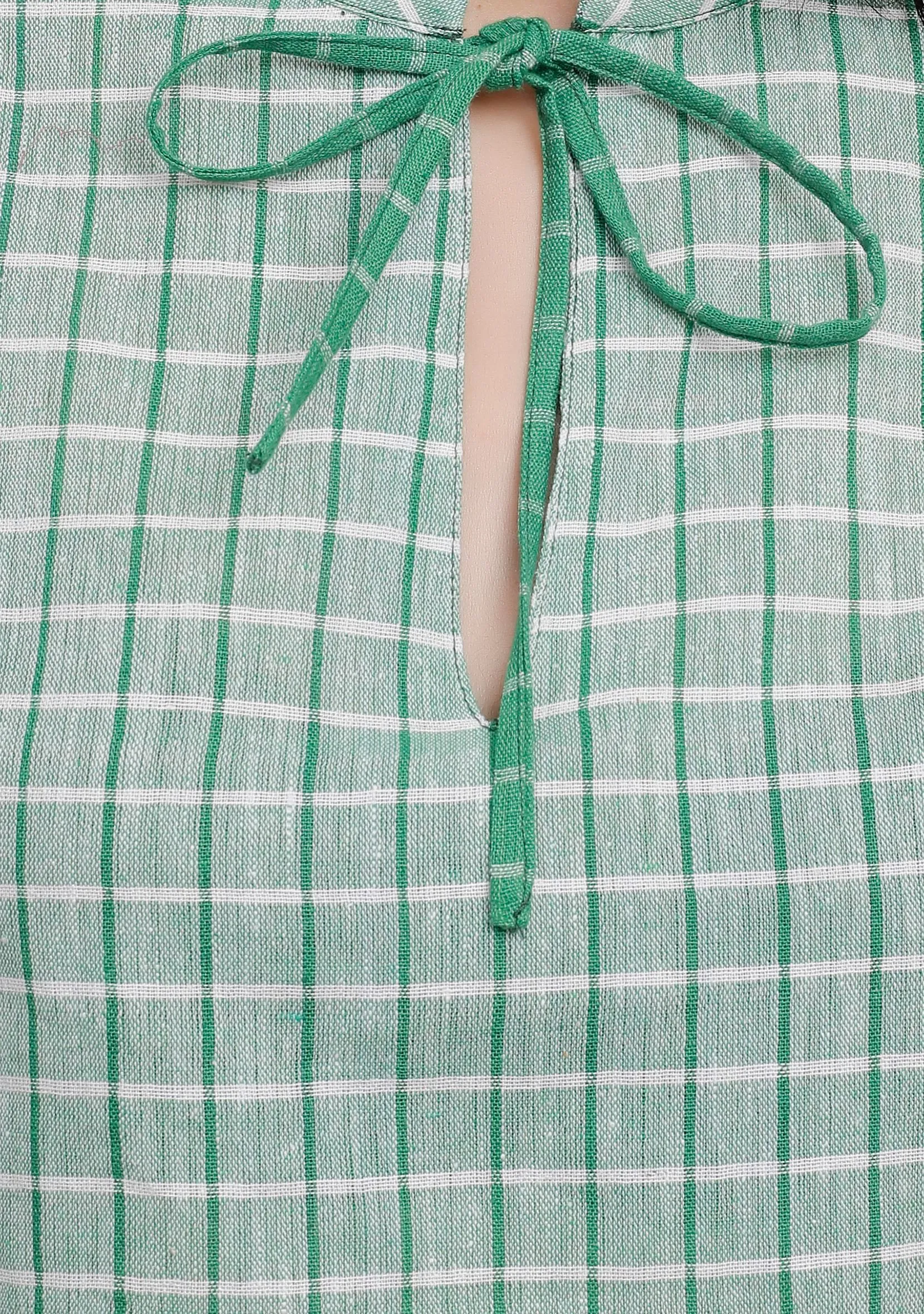 Mint Green Gamcha Gala Bandh Kurta