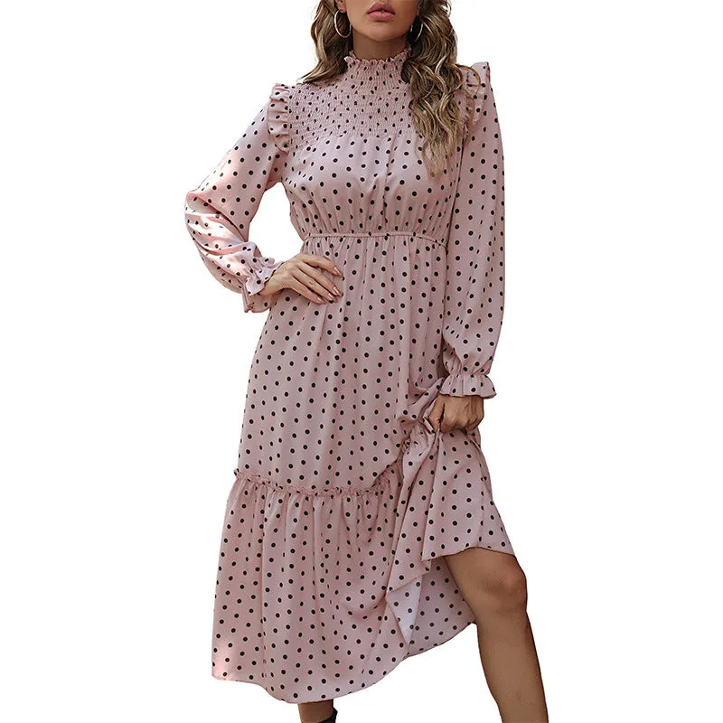 New Fashion Long Sleeve Polka Dot Dress