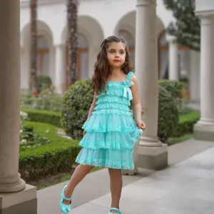 Romona Dress - Aqua Blue