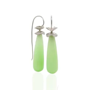 Ruffle© Chalcedony Smooth Briolette Earrings in Sterling