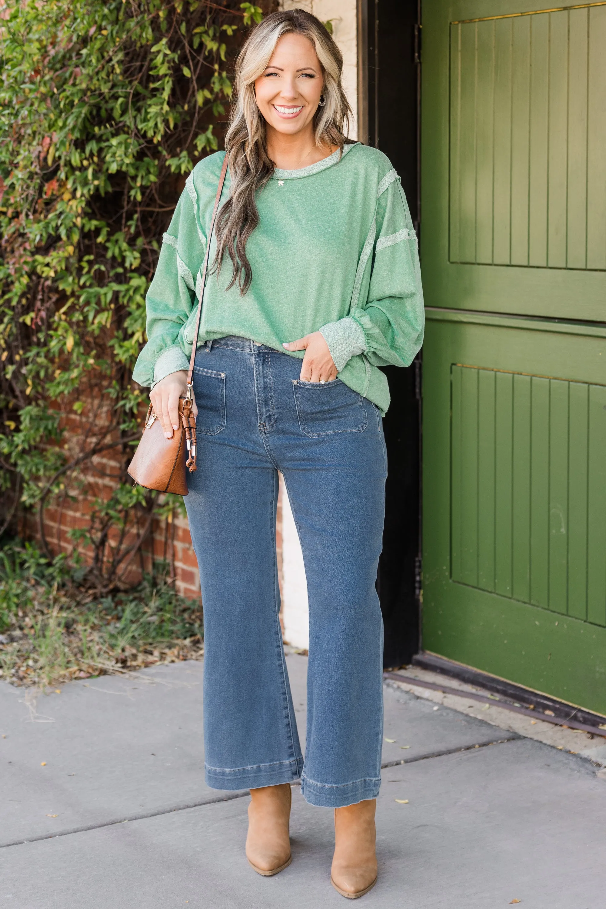 Secrets From A Girl Sweater, Kelly Green