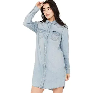 Wrangler Women's Snap In Blue Denim Dress